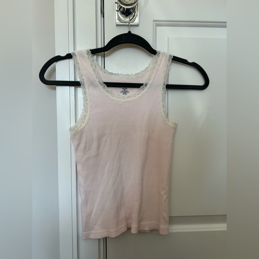 Brandy Melville Light Pink Lace Tank